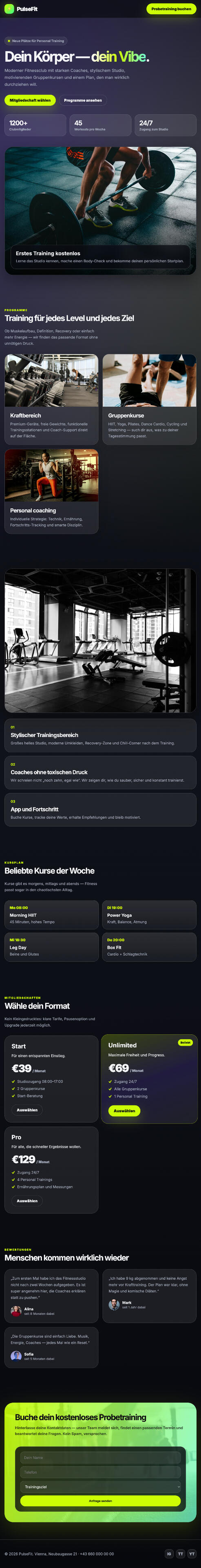 Modernes Website Beispiel